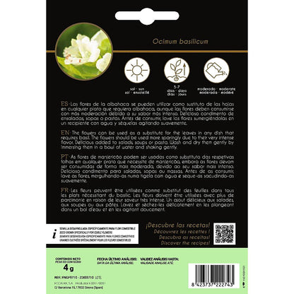 Semillas de flores comestibles de Albahaca Rocalba