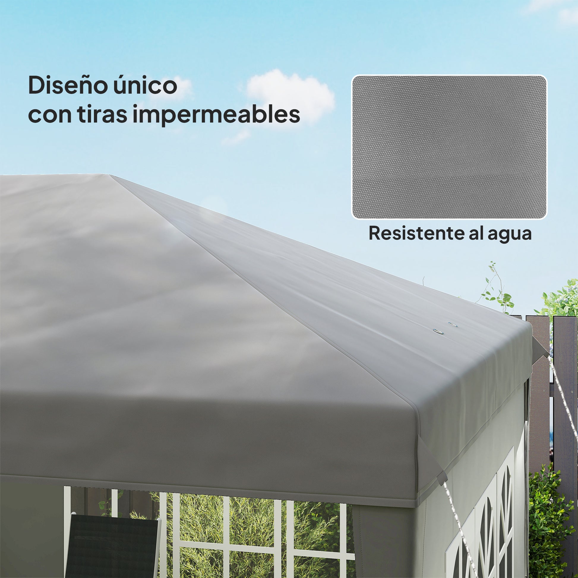 Outsunny Carpa Plegable 6x3 M Con 4 Laterales Desmontables 4 Ventanas Gris_5