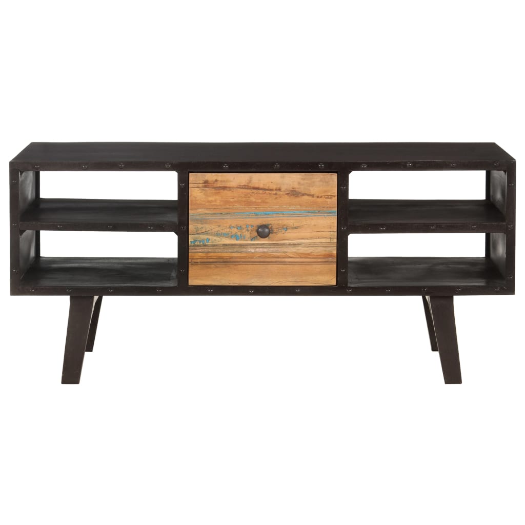 Mesa De Centro De Madera Maciza Reciclada 100x50x45 Cm_0