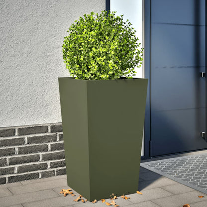 Jardinera De Acero Verde Oliva 45x45x75 Cm_1