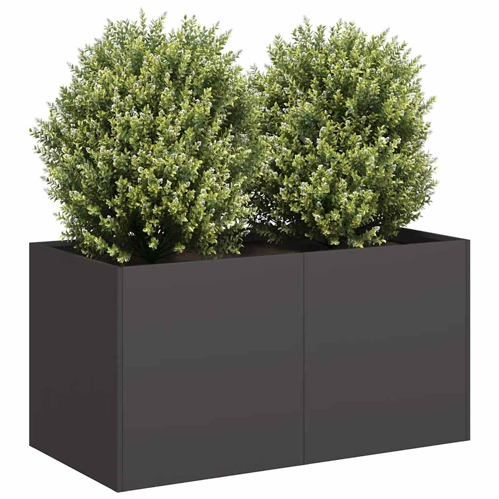 Jardinera De Acero Laminado En Frío Negro 80x40x40 Cm_1