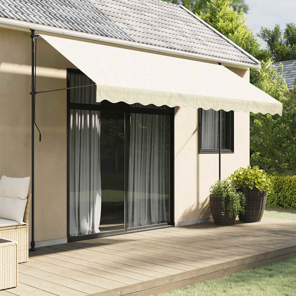 Toldo Retráctil De Tela Y Acero Crema 350x150 Cm_1