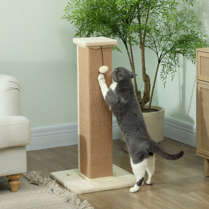 Pawhut Poste Rascador Para Gatos Altura 81 Cm Con Poste De Yute Y Bola Colgante_1