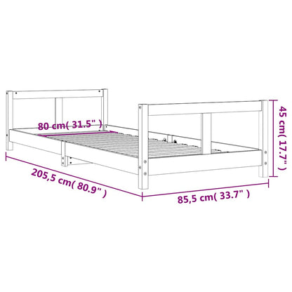 Vidaxl Estructura De Cama Para Niños Madera Maciza De Pino 80x200 Cm_2