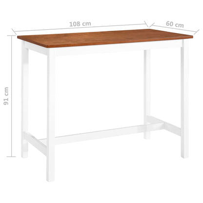Mesa De Bar Madera Maciza 108x60x91 Cm_3