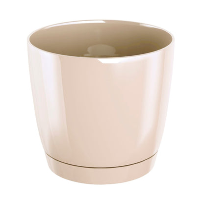 Maceta Redonda De Plastico Coubi Round P En Color Crema 24 (largo) X 24 (ancho) X 22 (altura) Cm_0