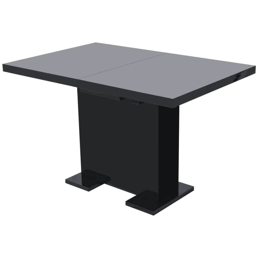 Mesa De Comedor Extensible Negra Con Brillo_2
