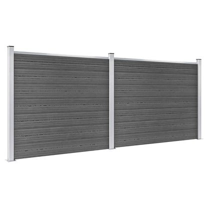 Set De Paneles De Valla Wpc Negro 353x146 Cm / Vetonek_0
