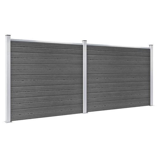 Set De Paneles De Valla Wpc Negro 353x146 Cm / Vetonek_0