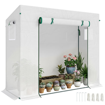 Outsunny Invernadero Pequeño Con Ventanas Para Cultivar Tomates Blanco_0