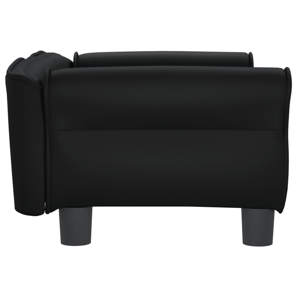 Cama Para Perros De Cuero Sintético Negra 70x45x30 Cm / Vetonek_0