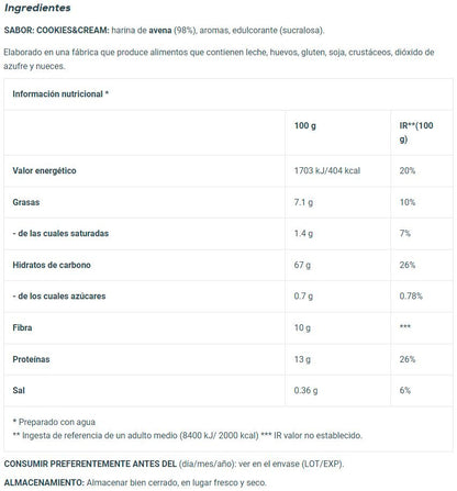 Avena Instantánea Biotech 1000 G Galletas Y Crema_5