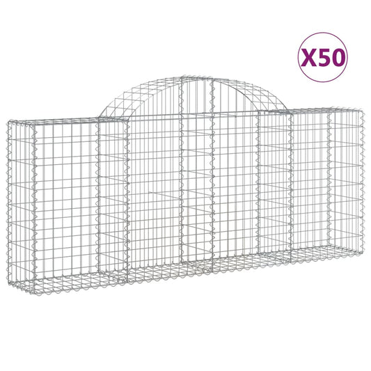 Cestas De Gaviones 50 Uds Forma De Arco Hierro 200x30x80/100 Cm_0