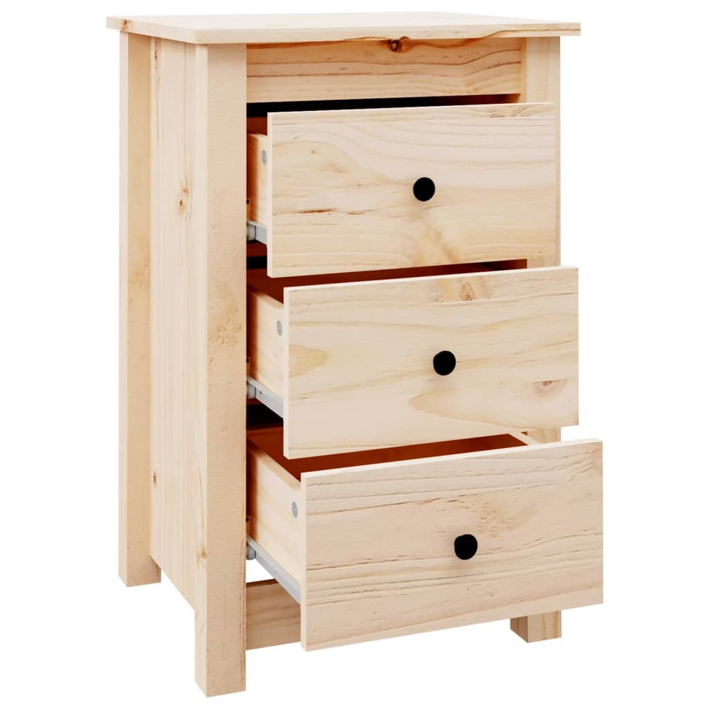Mesitas De Noche 2 Uds Madera Maciza De Pino 40x35x61,5 Cm_3