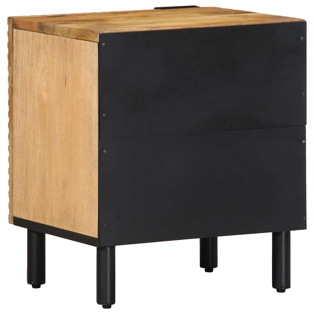 Mesilla De Noche Marrón 40x33x46 Cm Madera Maciza Mango_3