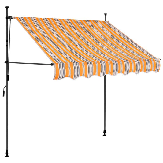 Toldo Manual Retráctil Con Led Amarillo Y Azul 150 Cm_0
