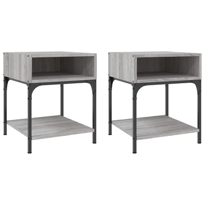Mesita De Noche 2 Uds Madera Ingeniería Gris Sonoma 40x41x50 Cm_0