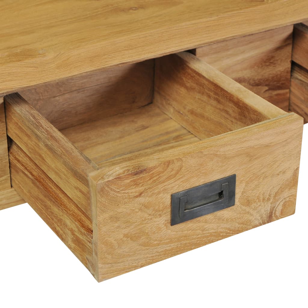 Mesa Consola Madera De Teca Maciza 90x30x80 Cm_2