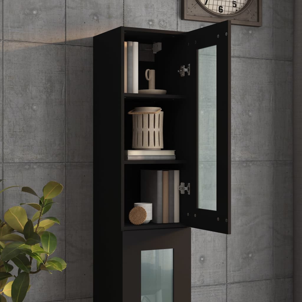 Armario De Pared Madera De Ingeniería Negro 34,5x34x90 Cm / Vetonek_5