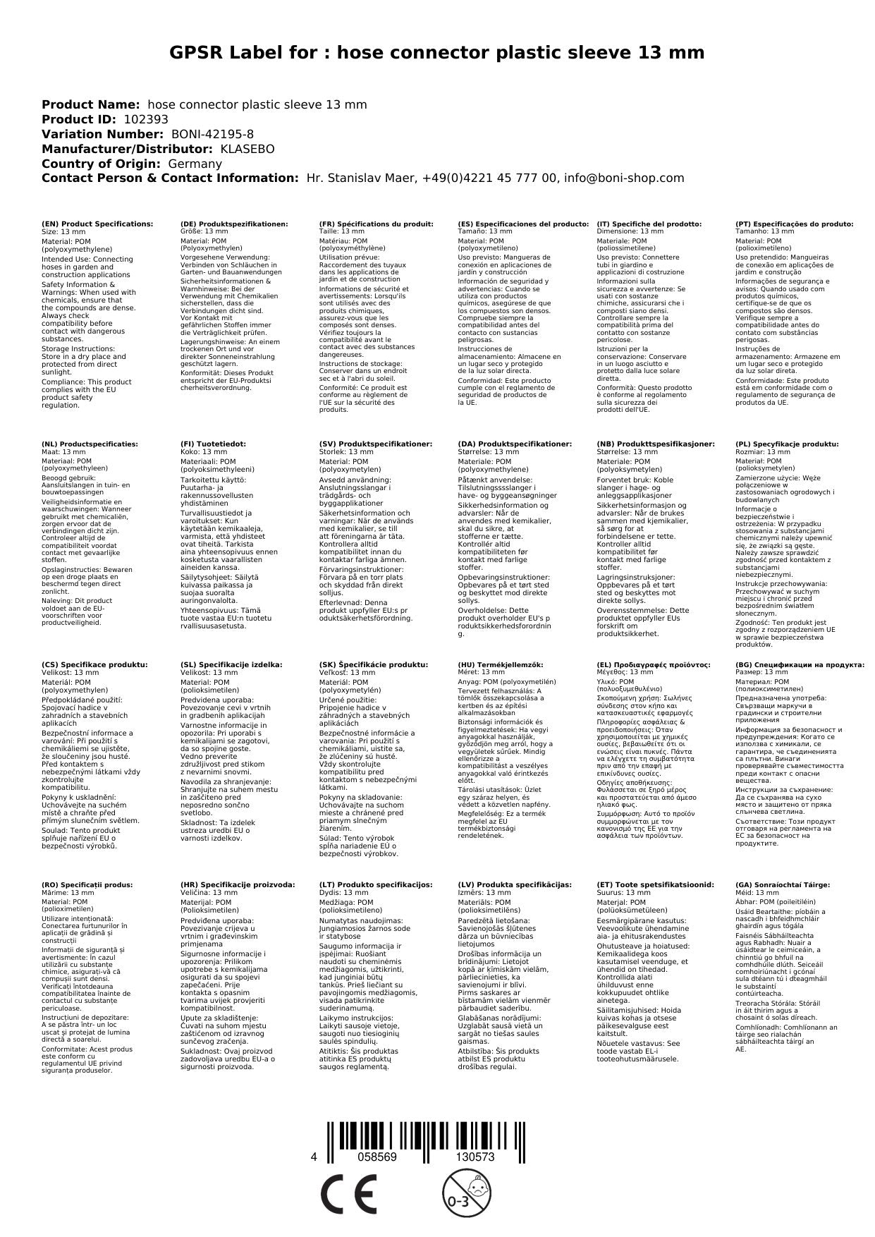 Conector De Manguera 13mm, Plástico, Para Jardín Y Riego_1