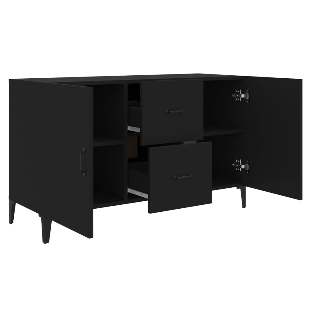 Aparador De Madera De Ingeniería Negro 100x36x60 Cm / Vetonek_5