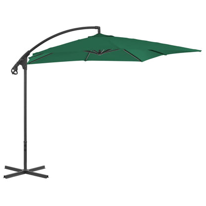 Vidaxl Sombrilla De Jardín Voladiza Con Palo De Acero Verde 250x250 Cm_0