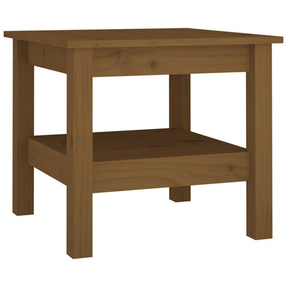 Mesa De Centro Madera Maciza De Pino Marrón Miel 45x45x40 Cm_0