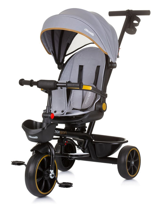 Triciclo Con Capota Y Mango Parental Max Sport Ash Grey_0