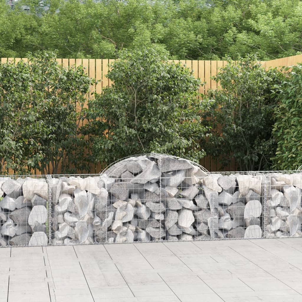 Cestas De Gaviones 11 Uds Forma De Arco Hierro 200x50x60/80 Cm_1