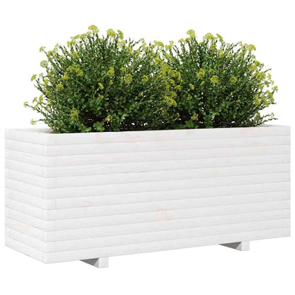 Jardinera Madera Maciza De Pino Blanco 110x40x49,5 Cm_3