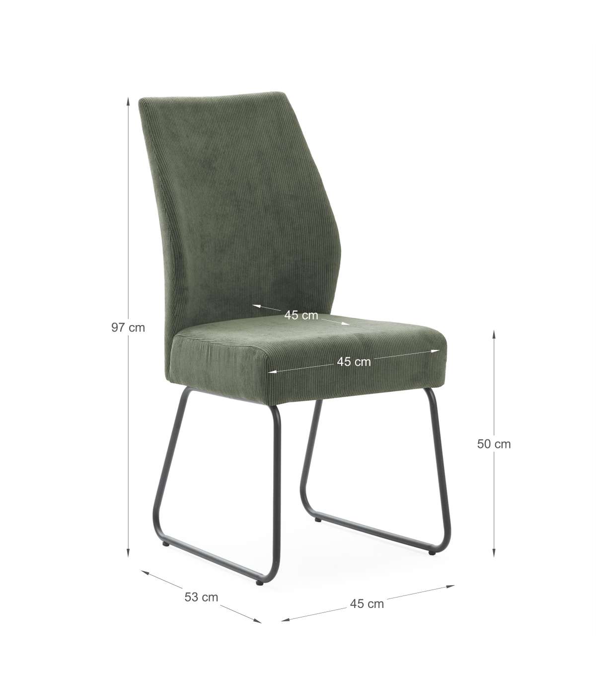 Pack De 4 Sillas Modelo Alicia Tapizado Textil Verde, 97cm(alto) 45cm(ancho) 62cm(largo)_4