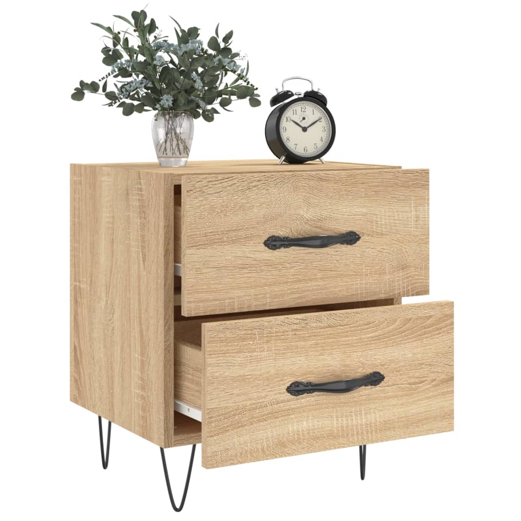 Mesita Noche 2 Uds Madera Ingeniería Roble Sonoma 40x35x47,5 Cm_1