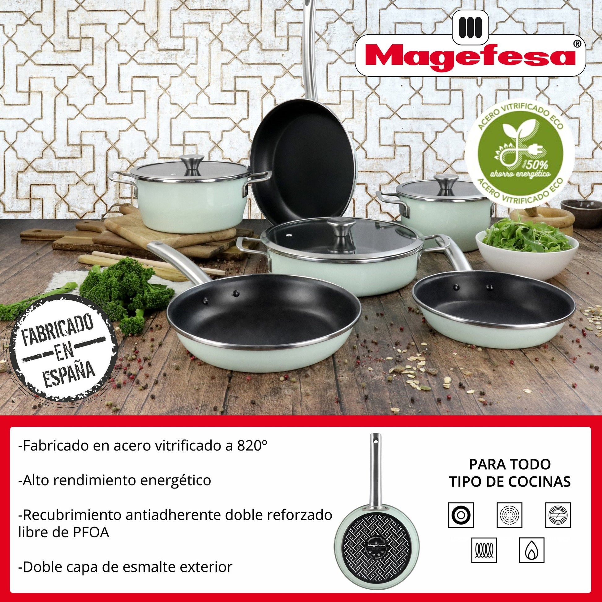 Sartén 'nordic' Verde Ø20cm Acero Esmaltado Magefesa