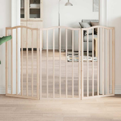 Vidaxl Puerta Para Perros Plegable 3 Paneles Madera De Álamo 150 Cm_1