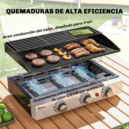 Outsunny Barbacoa De Gas Bbq Gas Con 3 Quemadores 7_3
