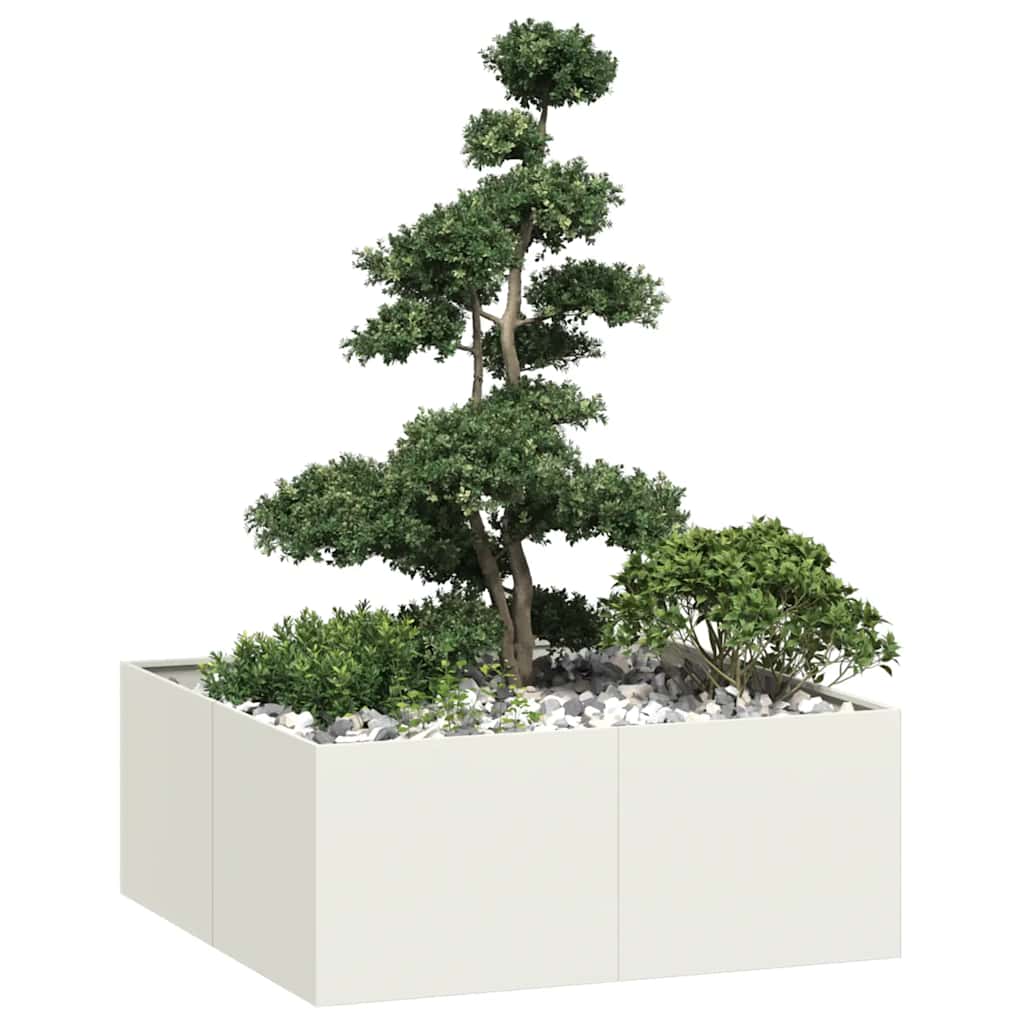 Jardinera Acero Blanco 100x100x40 Cm_1