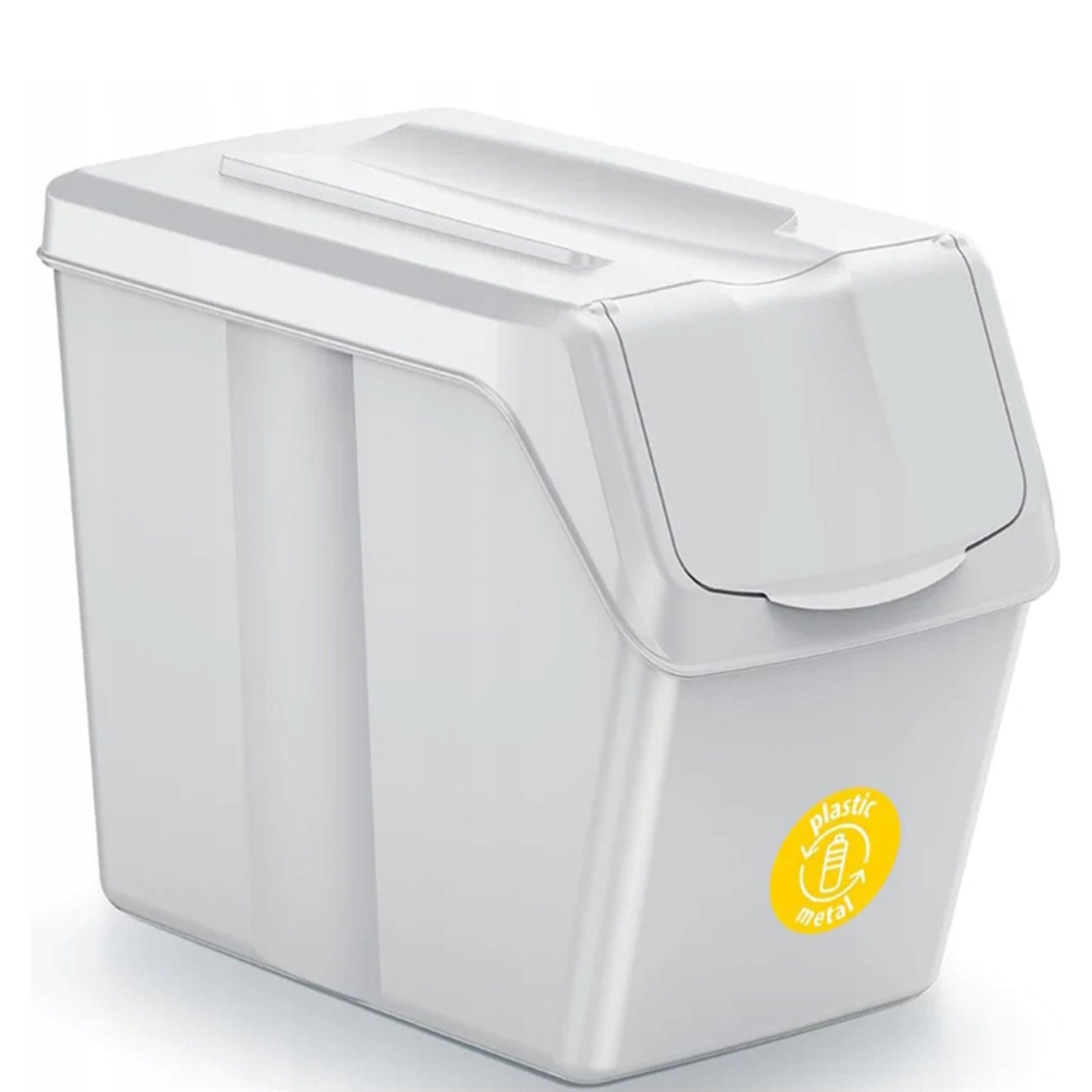Set De 3 Cubos De Basura Keden Sortibox Para Reciclado, Blanco Roto, Volumen 3x20l_1