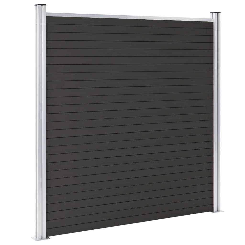 Panel De Valla Wpc Negro 180x186 Cm / Vetonek_1