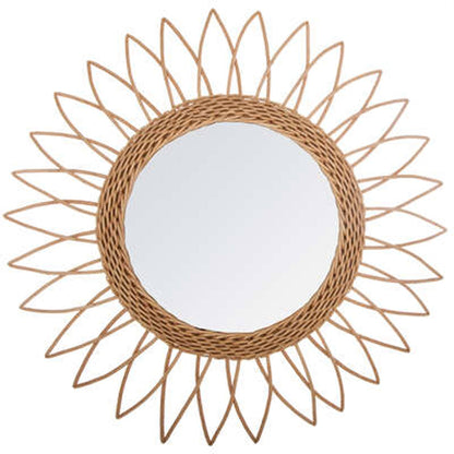 Well Home Espejo De Ratán De Sol Con Diseño Afilado Por La Parte Exterior Ø50cm_0