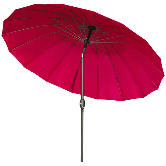 Outsunny Sombrilla Terraza Exterior Ø250 Cm Con Ángulo Inclinable Rojo Burdeos_0
