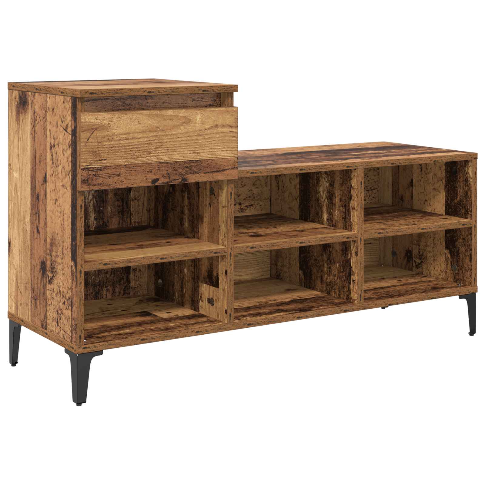 Armario Para Zapatos Con Cajón Madera Vieja 102 X 36 X 60 Cm_0