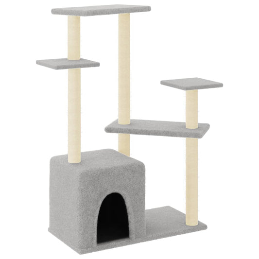 Vidaxl Rascador Para Gatos Con Postes De Sisal Gris Claro 107,5 Cm_0