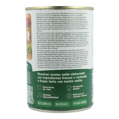 Lata completa Estofado de Mercado con Pavo y Ternera para Perros Wild Balance 400 g