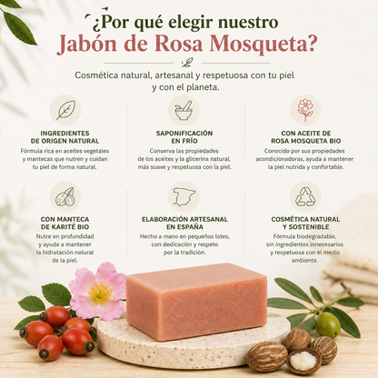 Jabón de Rosa Mosqueta 100 g | Limpieza Suave para Rostro y Cuerpo_1