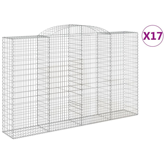 Cestas De Gaviones 17 Uds Forma De Arco Hierro 300x50x180/200cm_0