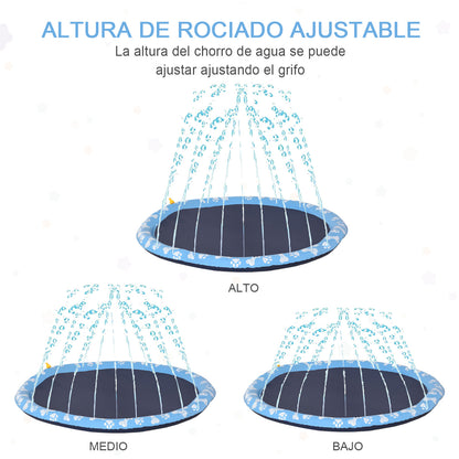 Pawhut Splash Pad Aspersor De Juegos De Agua 170 Cm Para Mascotas Jardín Patio_5