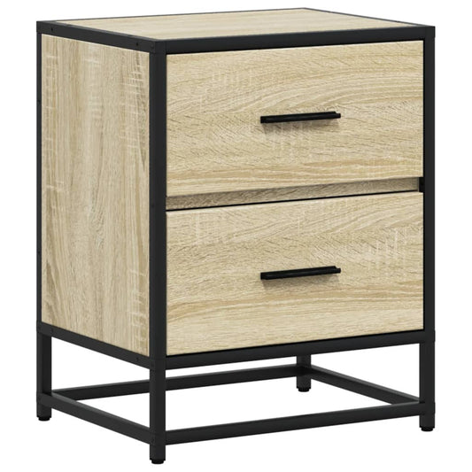 Mesita De Noche Madera De Ingeniería Roble Sonoma 40x31x50 Cm_0