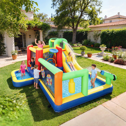 Aiyaplay Castillo Hinchable Acuático Con Soplador 550w 9 En 1 Tobogán Escalada_1
