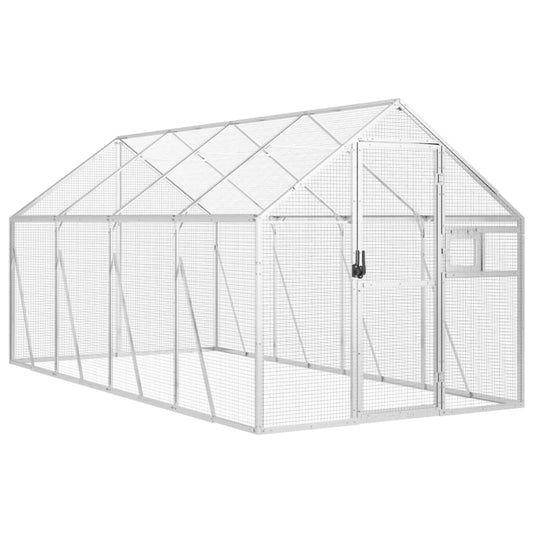 Vidaxl Pajarera De Aluminio Color Plateado 1,79x4x1,85 M_0