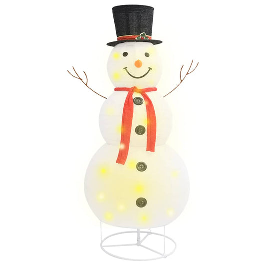 Vidaxl Muñeco De Nieve De Navidad Con Luces Led Tela Lujosa 180 Cm_0